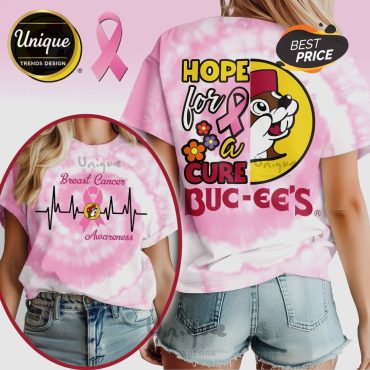 Buc-ee’s Breast Cancer Awareness Pink Ribbon Hope Tie-Dye T-Shirt
