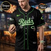 Cincinnati Reds Star Wars Mandalorian Grogu Baseball Jersey Main View - demo10