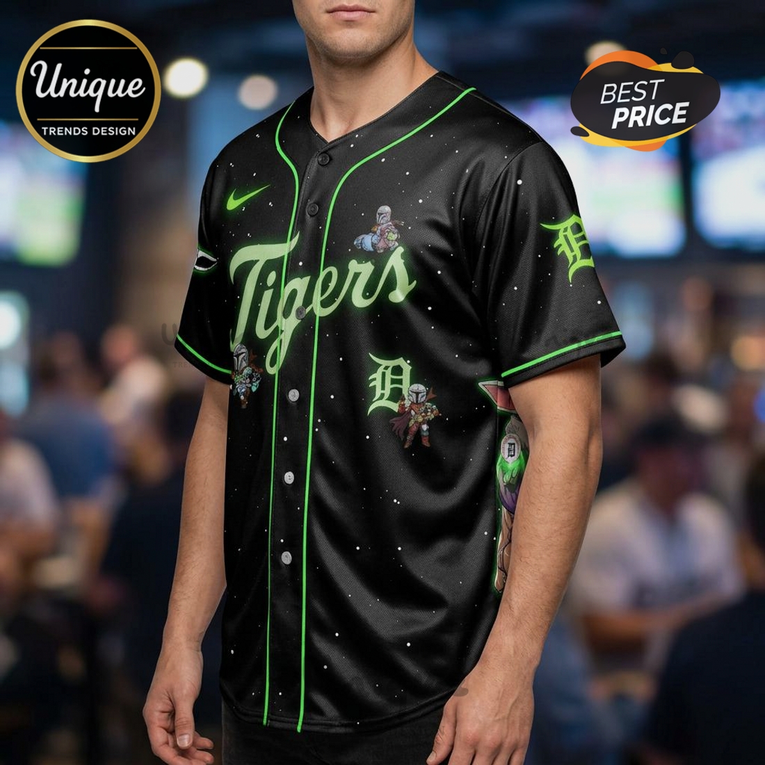 Detroit Tigers Mandalorian Grogu Limited Edition Baseball Jersey Detroit Tigers Mandalorian Grogu Limited Edition Baseball Jersey