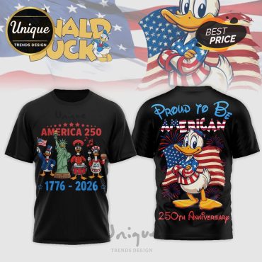 Donald Duck America 250th Anniversary Patriotic Graphic T-Shirt