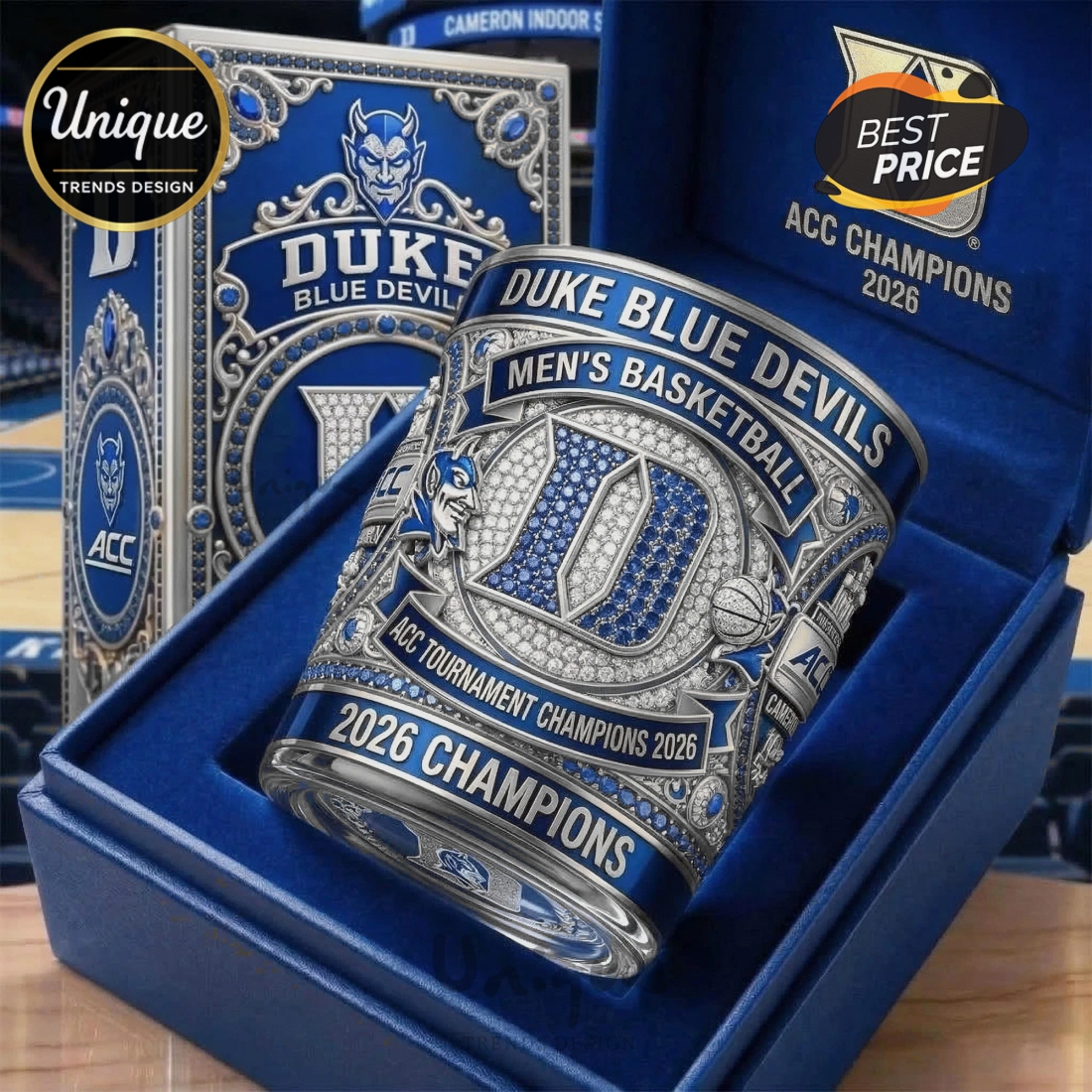 Duke Blue Devils 2026 ACC Champions Whiskey Glass Duke Blue Devils 2026 ACC Champions Whiskey Glass