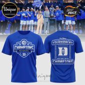 Blue tee: 2026 Champions text! Duke Blue Devils college basketball apparel!