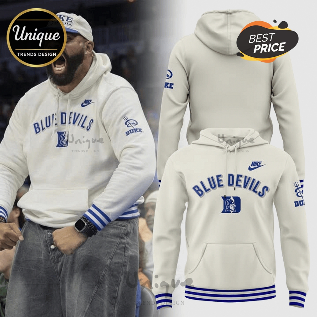 Duke Blue Devils Nike Pullover College Team Hoodie Duke Blue Devils Nike Pullover College Team Hoodie