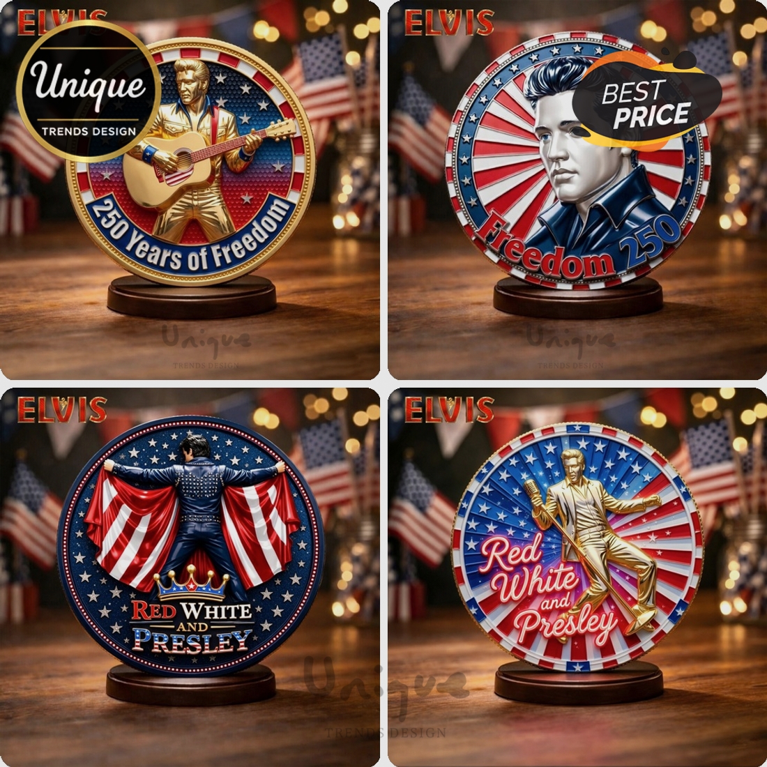 Elvis 250 Years of Freedom Commemorative Gold Plated Coin Elvis 250 Years of Freedom Commemorative Gold Plated Coin