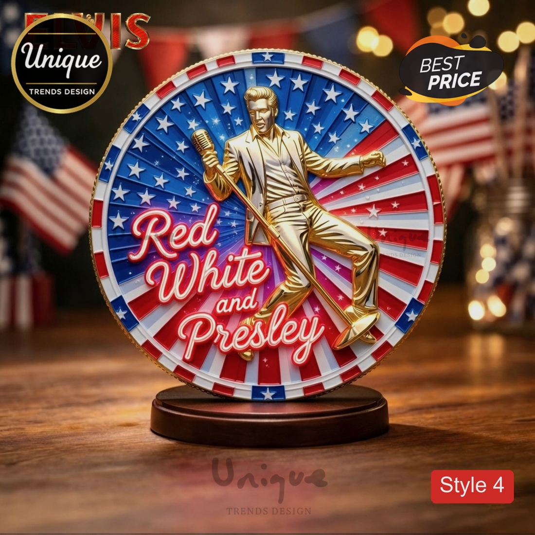 Elvis 250 Years of Freedom Commemorative Gold Plated Coin Elvis 250 Years of Freedom Commemorative Gold Plated Coin