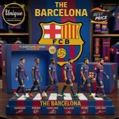 FC Barcelona Legends Figure Set! Featuring Lewandowski, Raphinha, Lamine Yamal, Suarez, Neymar, and Messi, navy blue and red!