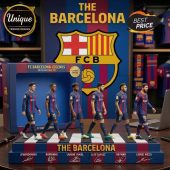FC Barcelona Legends 30 Collectible Set: Lewandowski, Raphinha, Yamal, Suárez, Neymar, Messi figures in FCB uniform!
