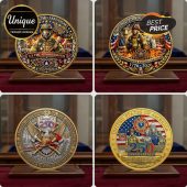 Gold U.S. Fire Admin coin collection; 250th Anniversary; Firefighter graphics; 'Honoring Our Nation's Bravest' text!