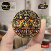 Gold coin featuring a firefighter, 