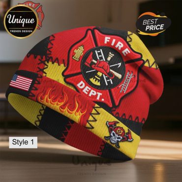 Firefighter Maltese Cross Premium Embroidered Graphic Beanie Hat