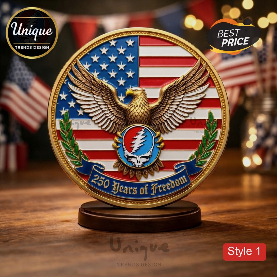 Grateful Dead 250 Years of Freedom American Eagle Commemorative Coin Grateful Dead 250 Years of Freedom American Eagle Commemorative Coin