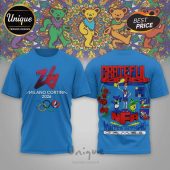 Blue tee: '26' & 'Milano Cortina 2026' front, Grateful Dead Winter Olympics back, bears background!