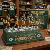 Green and gold Packers 'Greatness' figurine! Includes player names: Driver, White, Favre, Nitschke, Starr!