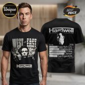 Black Hardwell concert tour T-shirt, featuring tour dates for New York, Washington, Dallas, Denver, and San Francisco.!
