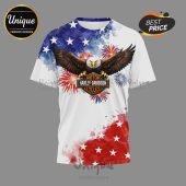 American flag Harley Davidson motorcycle t-shirt with eagle and fireworks design!