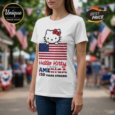 Hello Kitty Stay Sweet Stay Free Patriotic 3D Graphic Tee Shirt