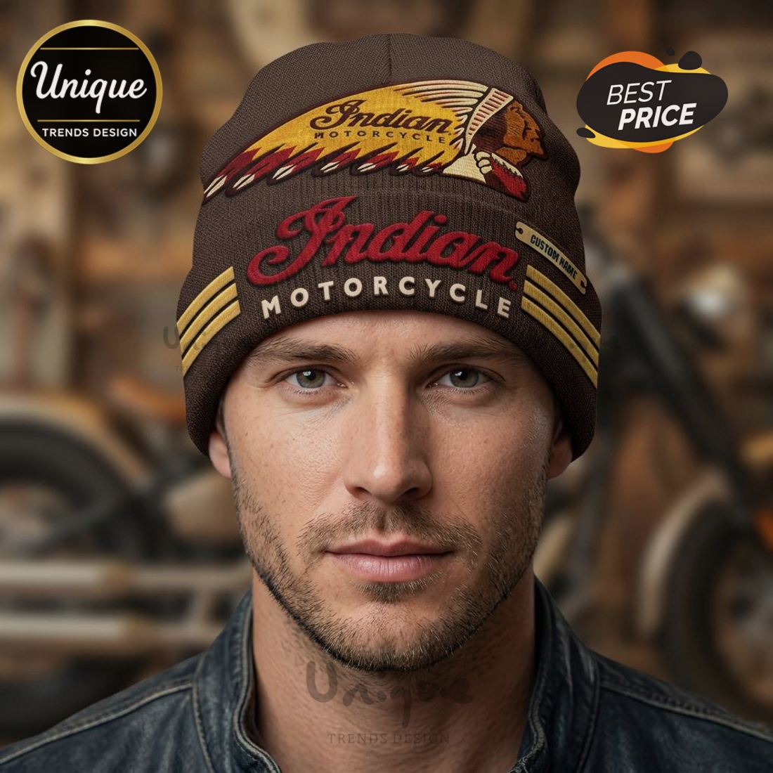 Indian Motorcycle Personalized Beanie Hat Indian Motorcycle Personalized Beanie Hat