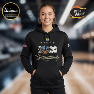 Jackrabbits Champions 2026 Summit League Basketball Hoodie