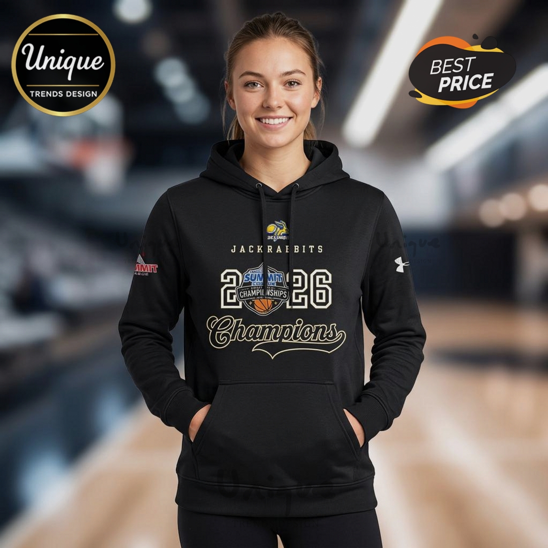 Jackrabbits Champions 2026 Summit League Basketball Hoodie Jackrabbits Champions 2026 Summit League Basketball Hoodie