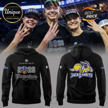 Jackrabbits Champions 2026 Summit League Basketball Hoodie
