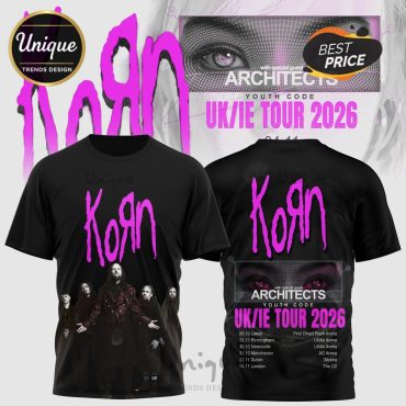 Korn UK IE Tour 2026 Architects Concert Graphic T-Shirt