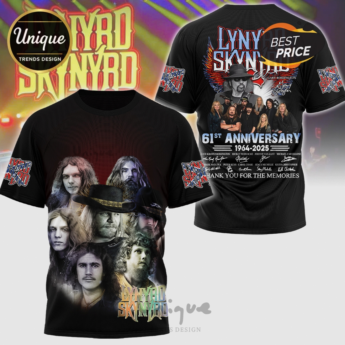 Lynyrd Skynyrd 61st Anniversary 1964-2025 Premium Graphic T-Shirt Lynyrd Skynyrd 61st Anniversary 1964-2025 Premium Graphic T-Shirt