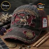 Gray Lynyrd Skynyrd hat: 'Honoring 150 Years of Budweiser & American Icons,' horse, eagle, 'Cause I'm as Free as a Bird Now'!