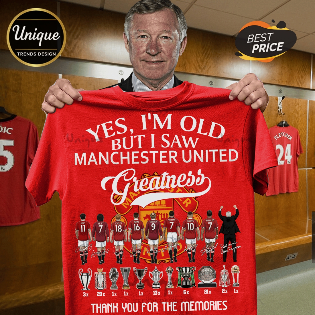Manchester United Sir Alex Ferguson Greatness Memories T-Shirt Manchester United Sir Alex Ferguson Greatness Memories T-Shirt
