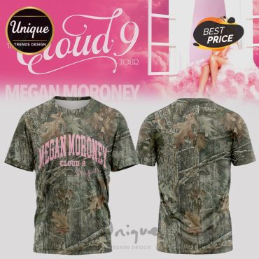 Megan Moroney Cloud 9 Camo Print Graphic Concert Tour T-Shirt