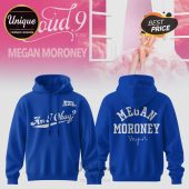 Megan Moroney Cloud 9 Tour Blue Hoodie with 'Am I Okay?' design and Moroney's name/signature on the back.!