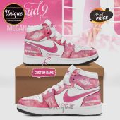 Pink themed sneaker featuring 'Megan Moroney' and a 'Custom Name'! Great for fans!