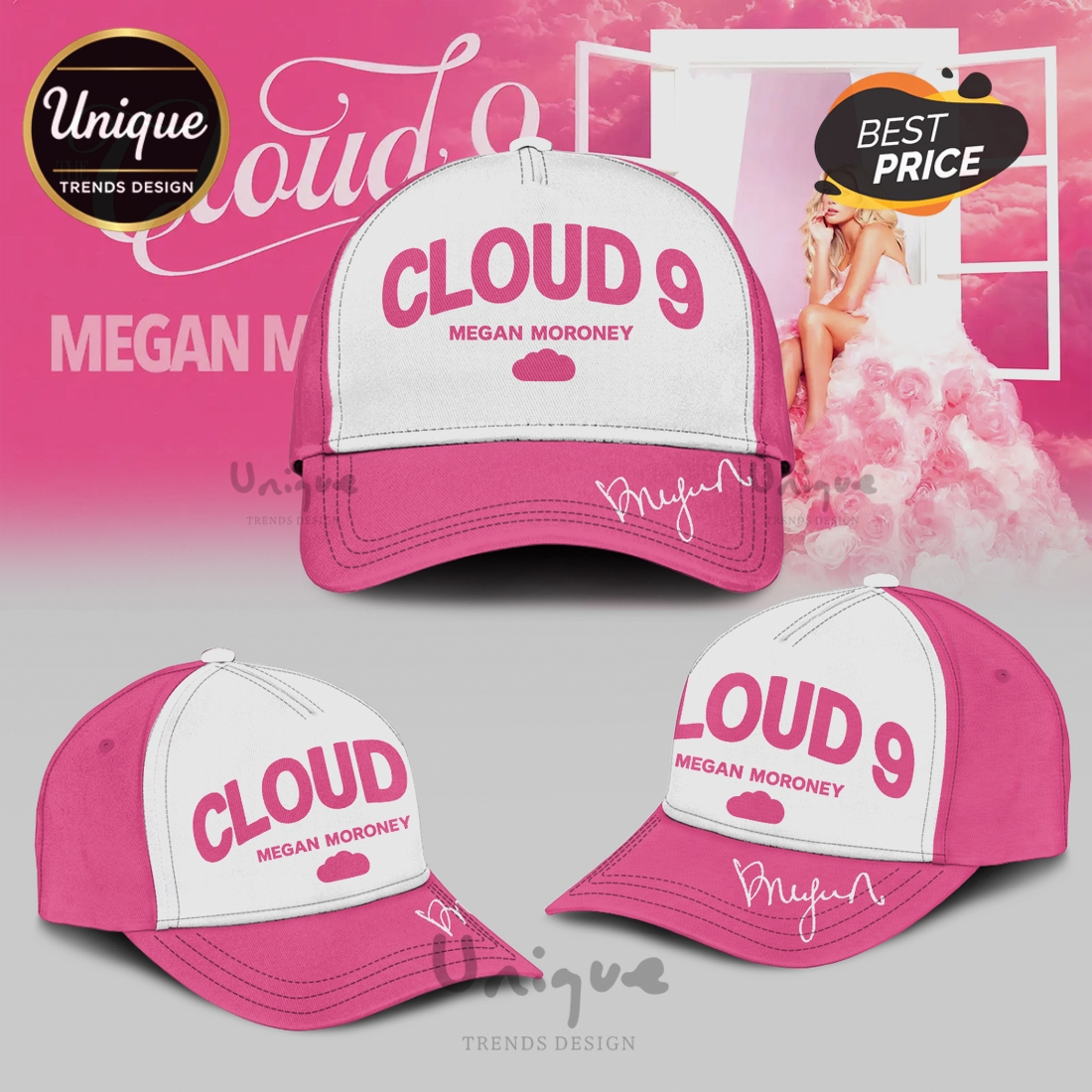 Megan Moroney Cloud 9 Tour Pink Graphic Concert T-Shirt Megan Moroney Cloud 9 Tour Pink Graphic Concert T-Shirt