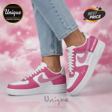 Megan Moroney Cloud 9 Tour Pink & White Air Force 1 Sneakers