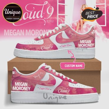 Megan Moroney Cloud 9 Tour Pink White Custom Air Force 1 Sneakers
