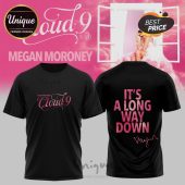 Black t-shirt featuring the 'Cloud 9 Tour' design by Megan Moroney, front and back views.!