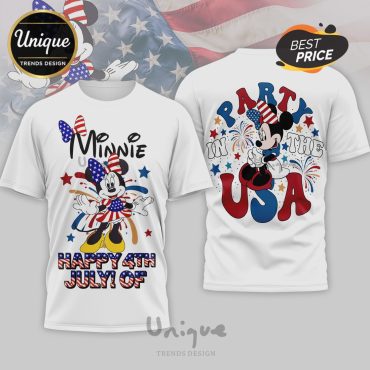 Minnie Mouse 4th of July Party 3D Graphic Print Premium T-Shirt