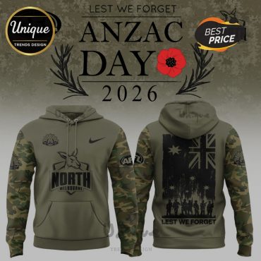 North Melbourne ANZAC Day 2026 Limited Edition Graphic Hoodie