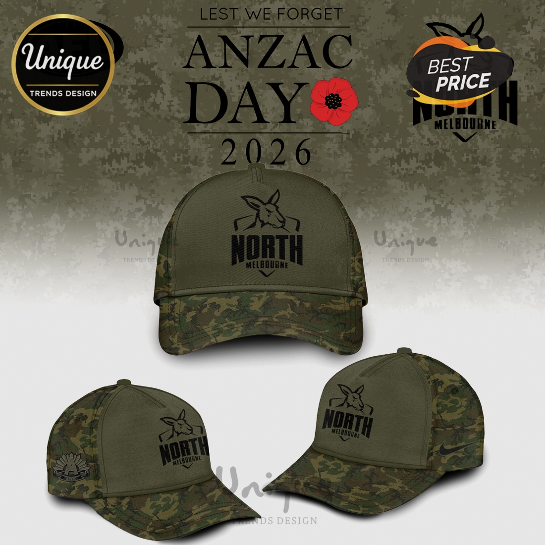 North Melbourne ANZAC Day 2026 Limited Edition Graphic Hoodie North Melbourne ANZAC Day 2026 Limited Edition Graphic Hoodie