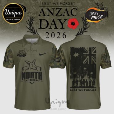 North Melbourne Kangaroos ANZAC Day 2026 Limited Edition Polo