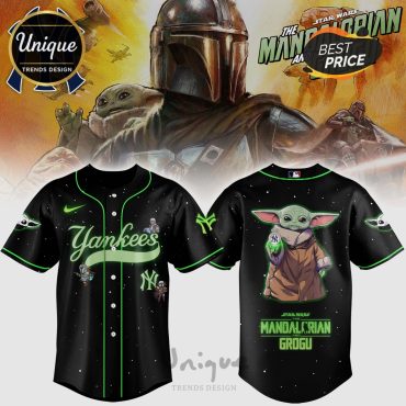 NY Yankees Star Wars Mandalorian Grogu Limited Edition Baseball Jersey