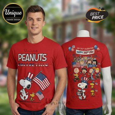 Peanuts Collection 250th USA Celebration Patriotic Graphic T-Shirt
