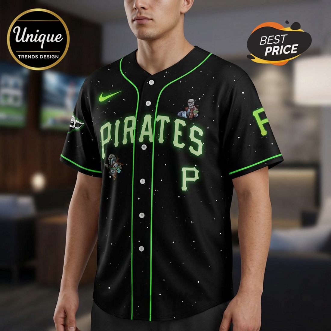 Pittsburgh Pirates Star Wars Mandalorian Grogu Limited Edition Baseball Jersey Pittsburgh Pirates Star Wars Mandalorian Grogu Limited Edition Baseball Jersey
