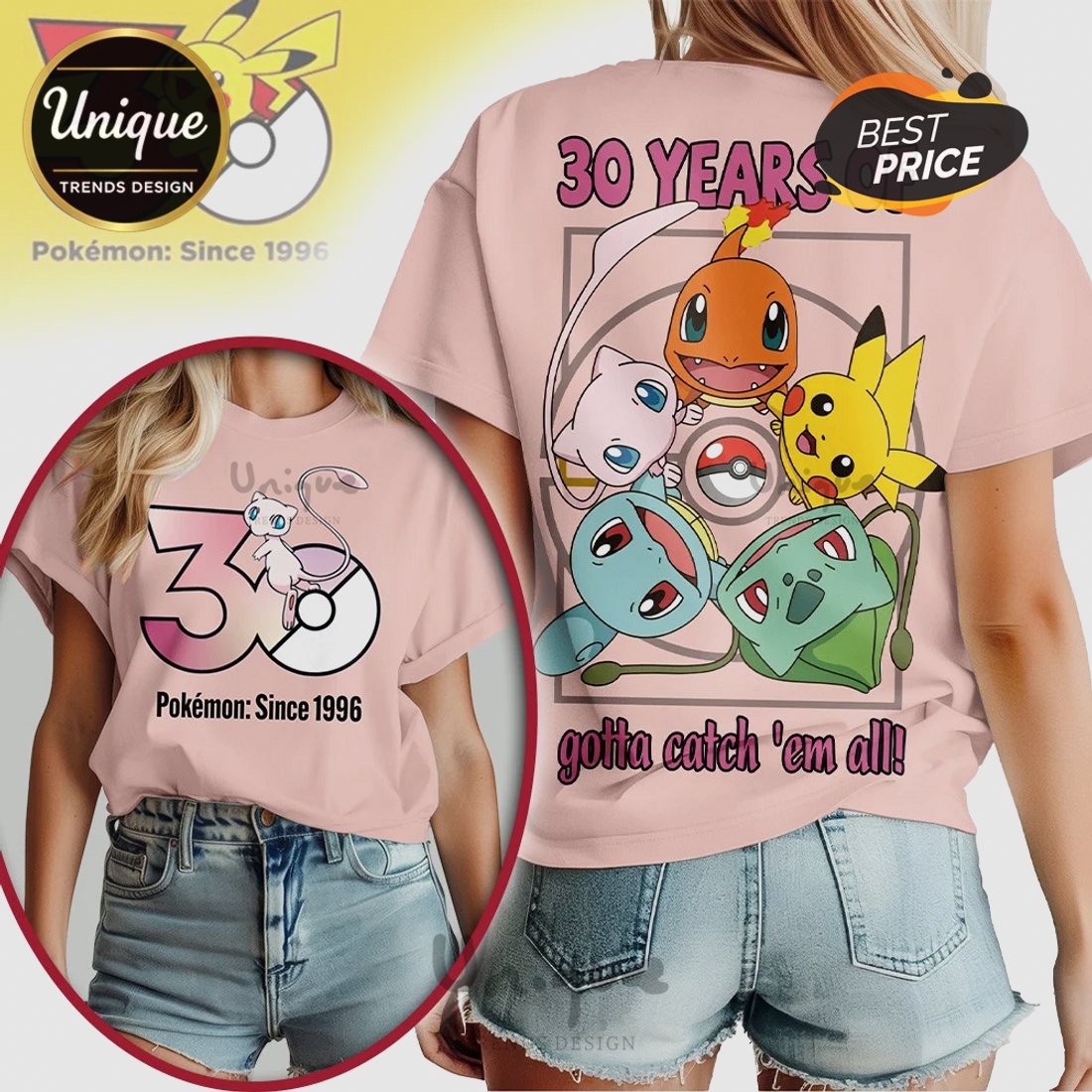 Pokémon 30th Anniversary Gotta Catch ‘Em All! Graphic T-Shirt Pokémon 30th Anniversary Gotta Catch ‘Em All! Graphic T-Shirt
