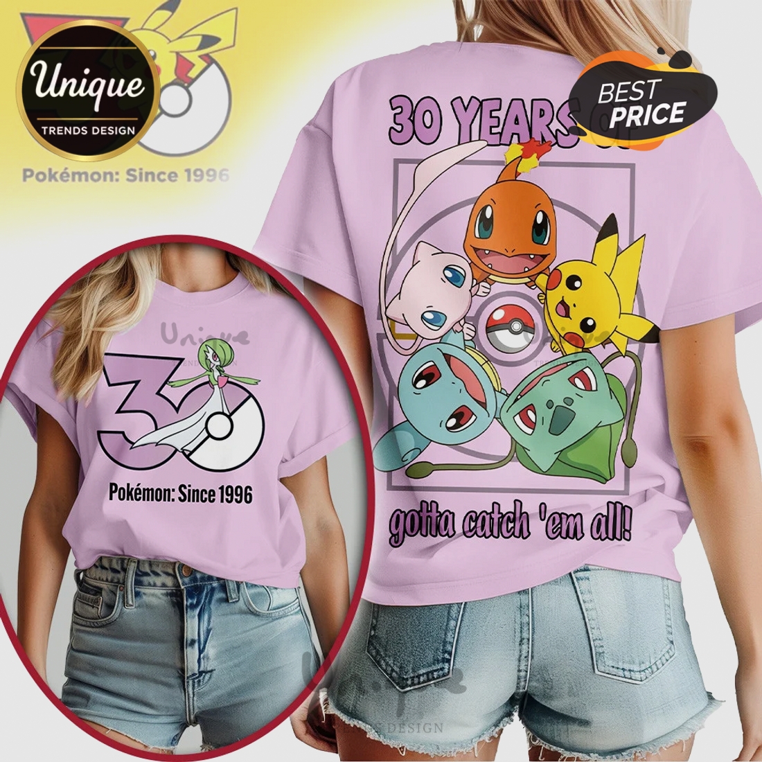 Pokémon 30th Anniversary Gotta Catch ‘Em All! Graphic T-Shirt Pokémon 30th Anniversary Gotta Catch ‘Em All! Graphic T-Shirt