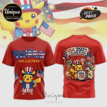 Pokemon USA 250th Anniversary 3D Graphic Print T-Shirt