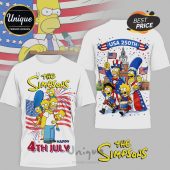Simpsons 4th of July USA 250th Anniversary 3D Graphic T-Shirt