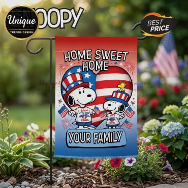 Snoopy 4th of July 250th Anniversary Home Sweet Home Garden Flag Snoopy 4th of July 250th Anniversary Home Sweet Home Garden Flag