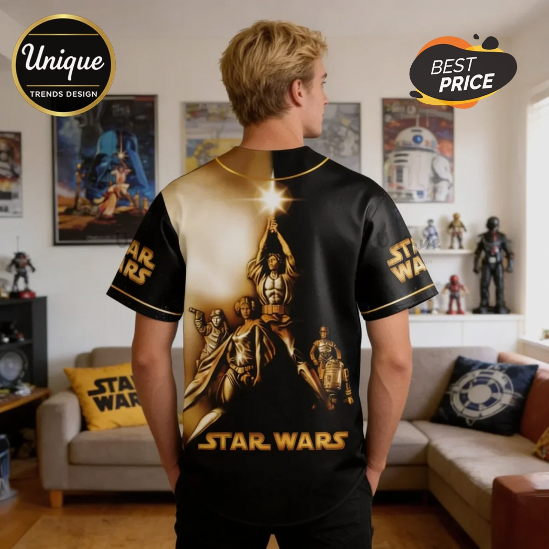 Star Wars 50th Anniversary Personalized Baseball Jersey Star Wars 50th Anniversary Personalized Baseball Jersey