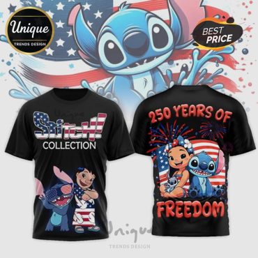 Stitch 250th Anniversary Patriotic 3D Graphic T-Shirt