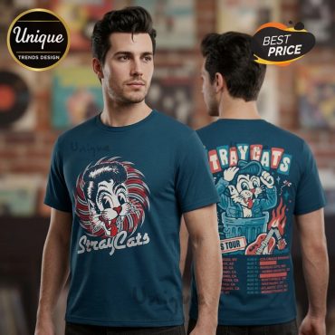 Stray Cats US Tour Vintage Band Graphic 3D Print T-Shirt
